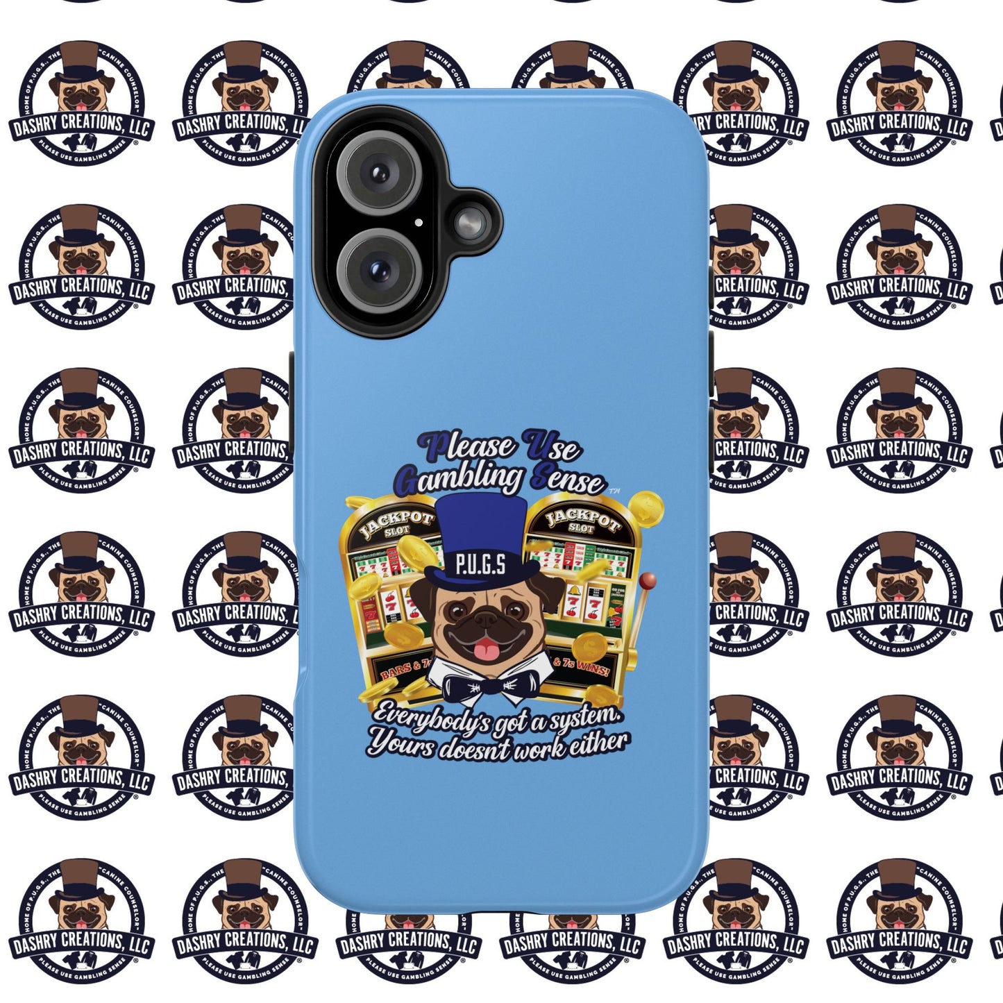 Slots “Everybody’s Got A System” Blue & Black Top Hat Tough Phone Cases