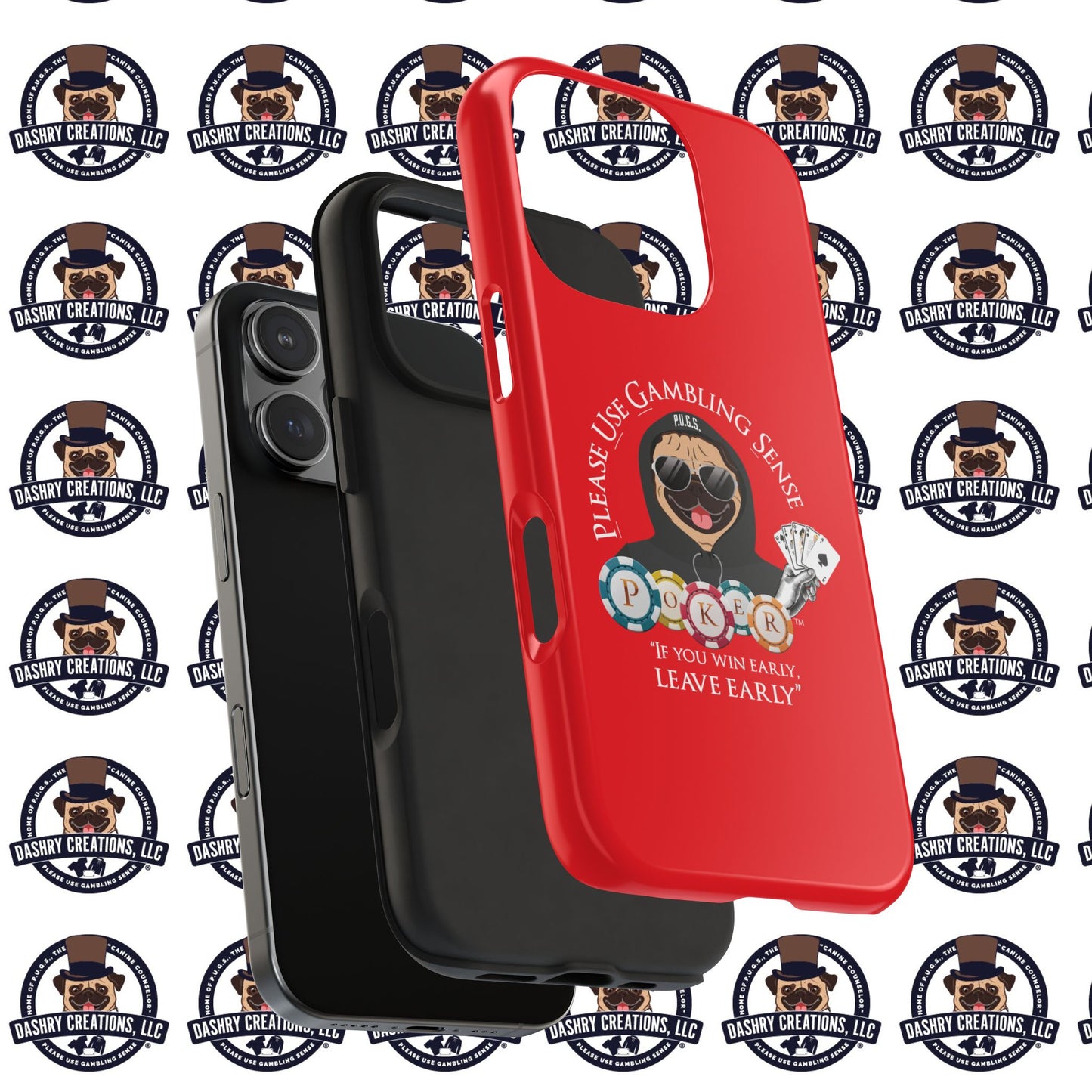 Poker “Win Early Leave” Early Black Hoodie Tough Phone Cases