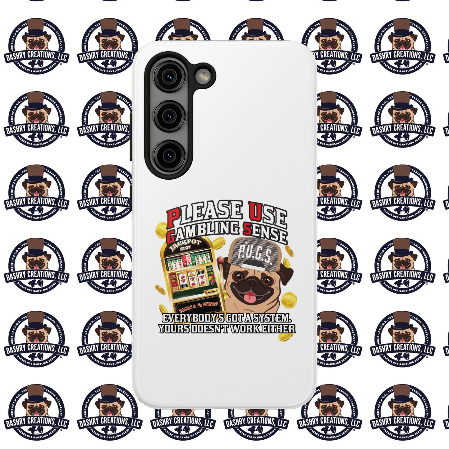 Slots “Everybody’s Got A System” Tan & White Backwards Baseball Cap Tough Phone Cases