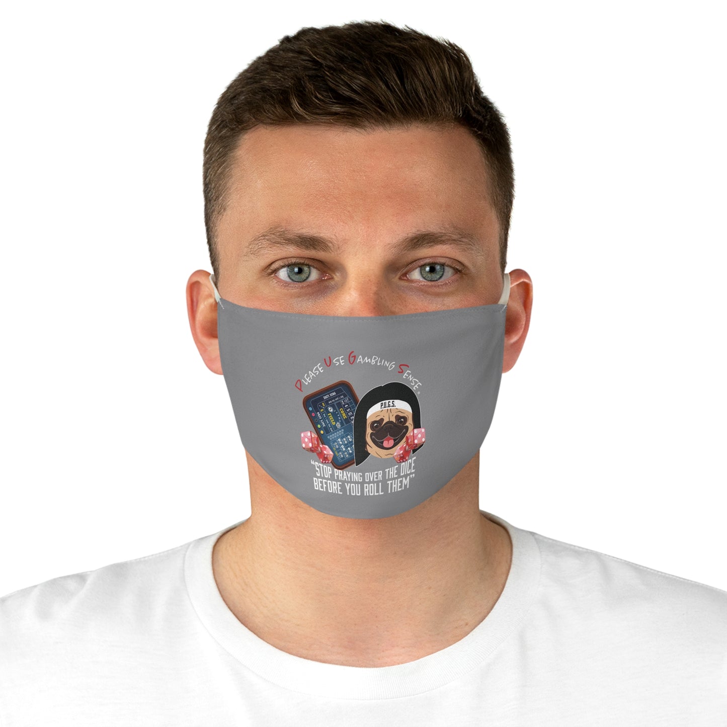 Craps “Praying Over Dice” Nun’s Veil Fabric Face Mask