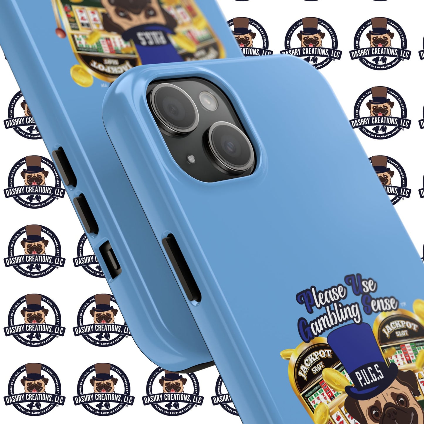 Slots “Everybody’s Got A System” Blue & Black Top Hat Tough Phone Cases