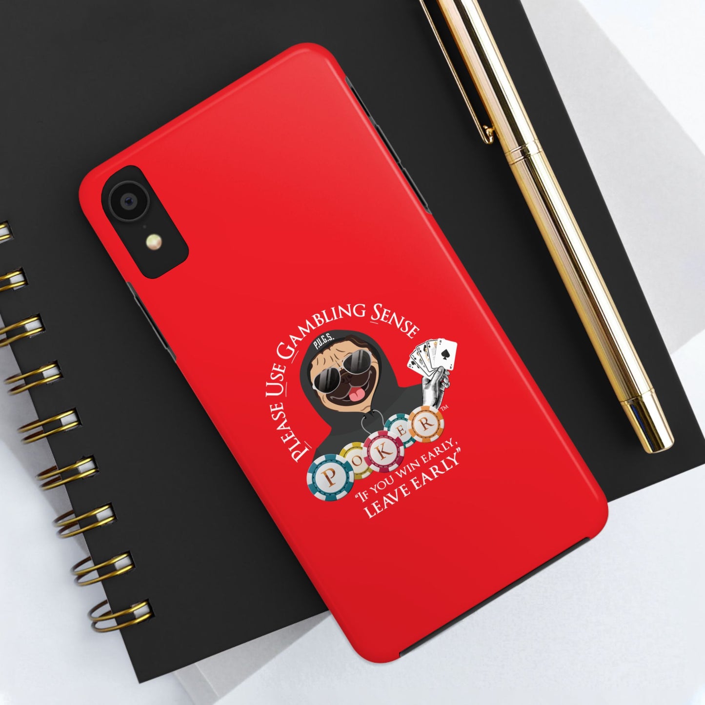 Poker “Win Early Leave” Early Black Hoodie Tough Phone Cases