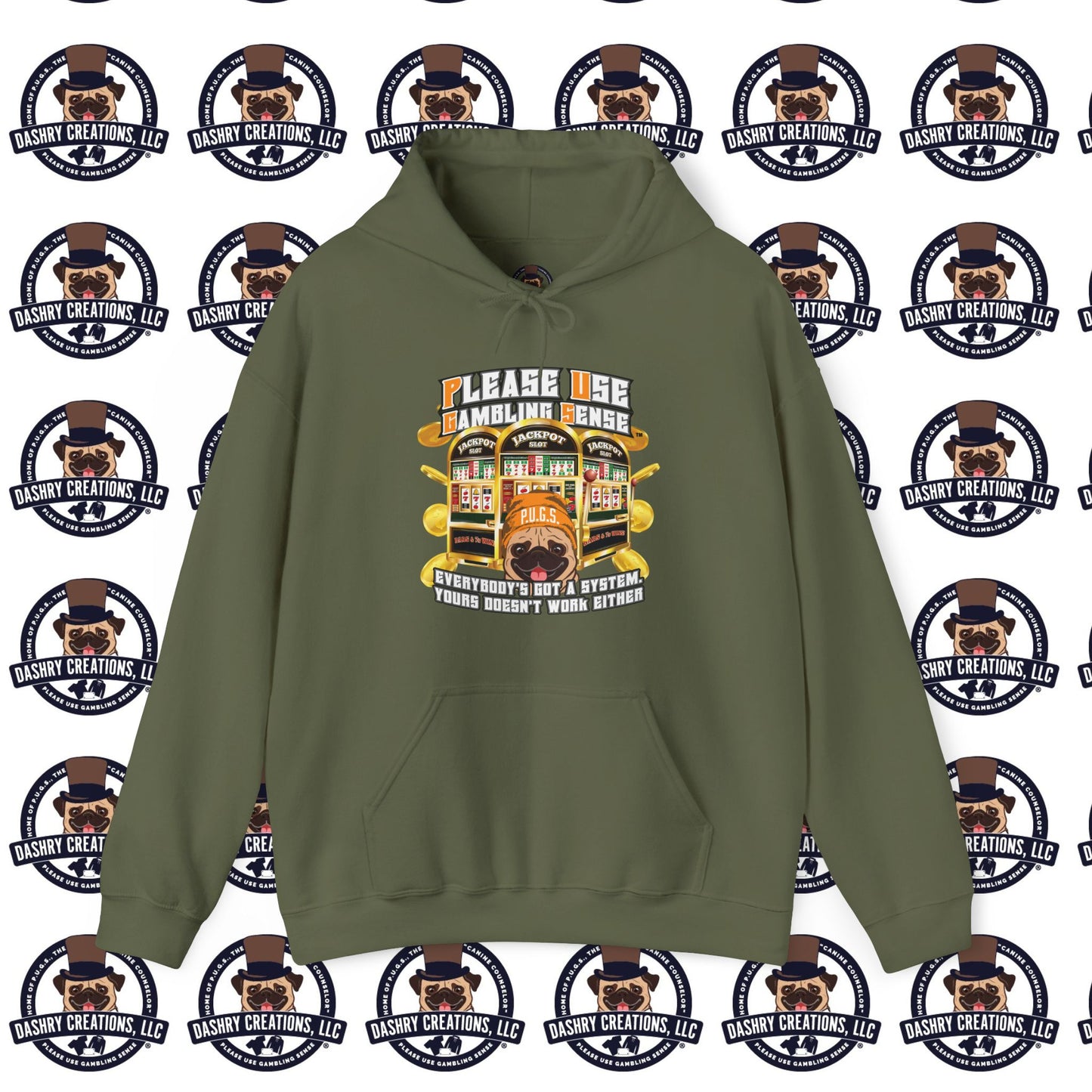 Slots “Everybody’s Got A System” Orange Wool Cap Unisex Heavy Blend™ Hooded Sweatshirt