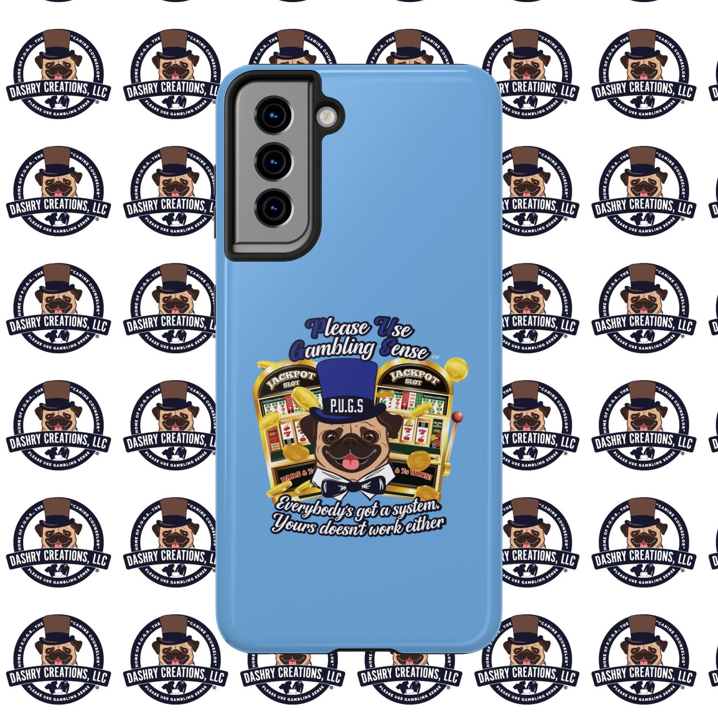 Slots “Everybody’s Got A System” Blue & Black Top Hat Tough Phone Cases
