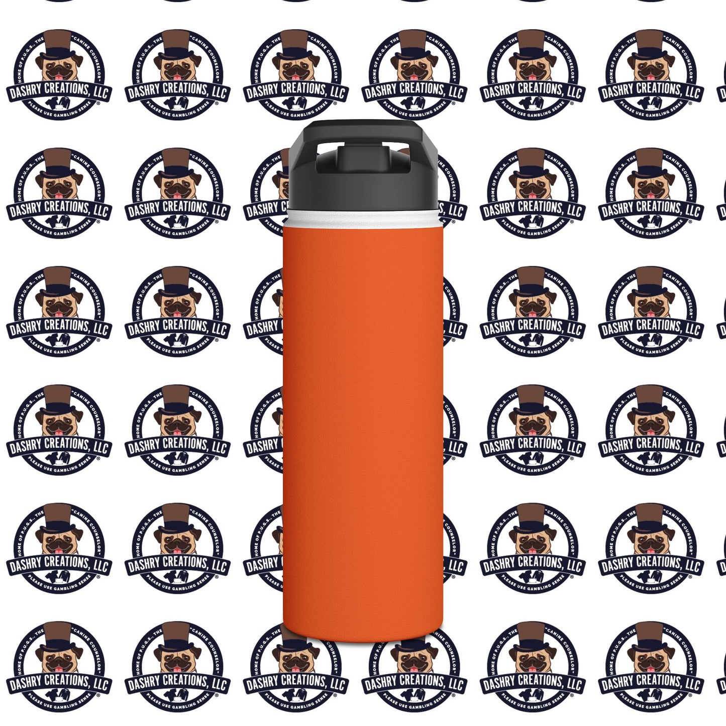 Slots “Everybody’s Got A System” Orange Wool Cap Stainless Steel Water Bottle, Standard Lid