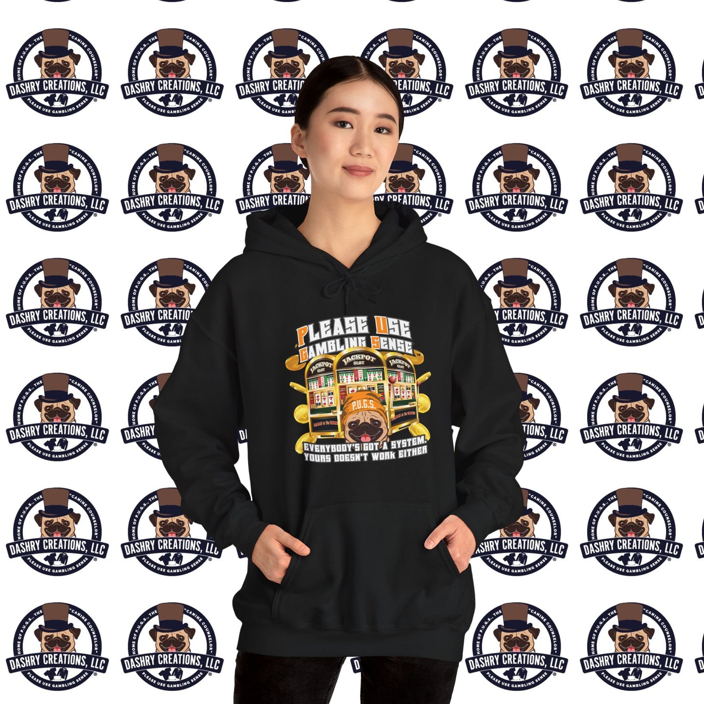 Slots “Everybody’s Got A System” Orange Wool Cap Unisex Heavy Blend™ Hooded Sweatshirt