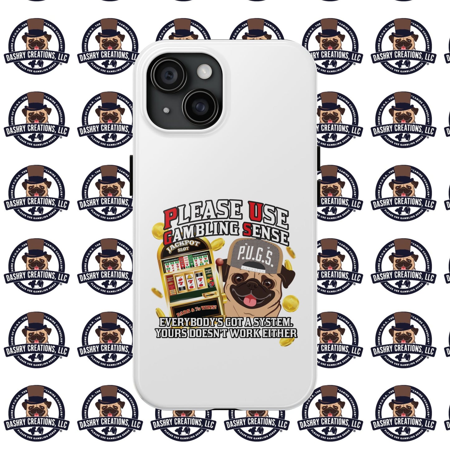 Slots “Everybody’s Got A System” Tan & White Backwards Baseball Cap Tough Phone Cases
