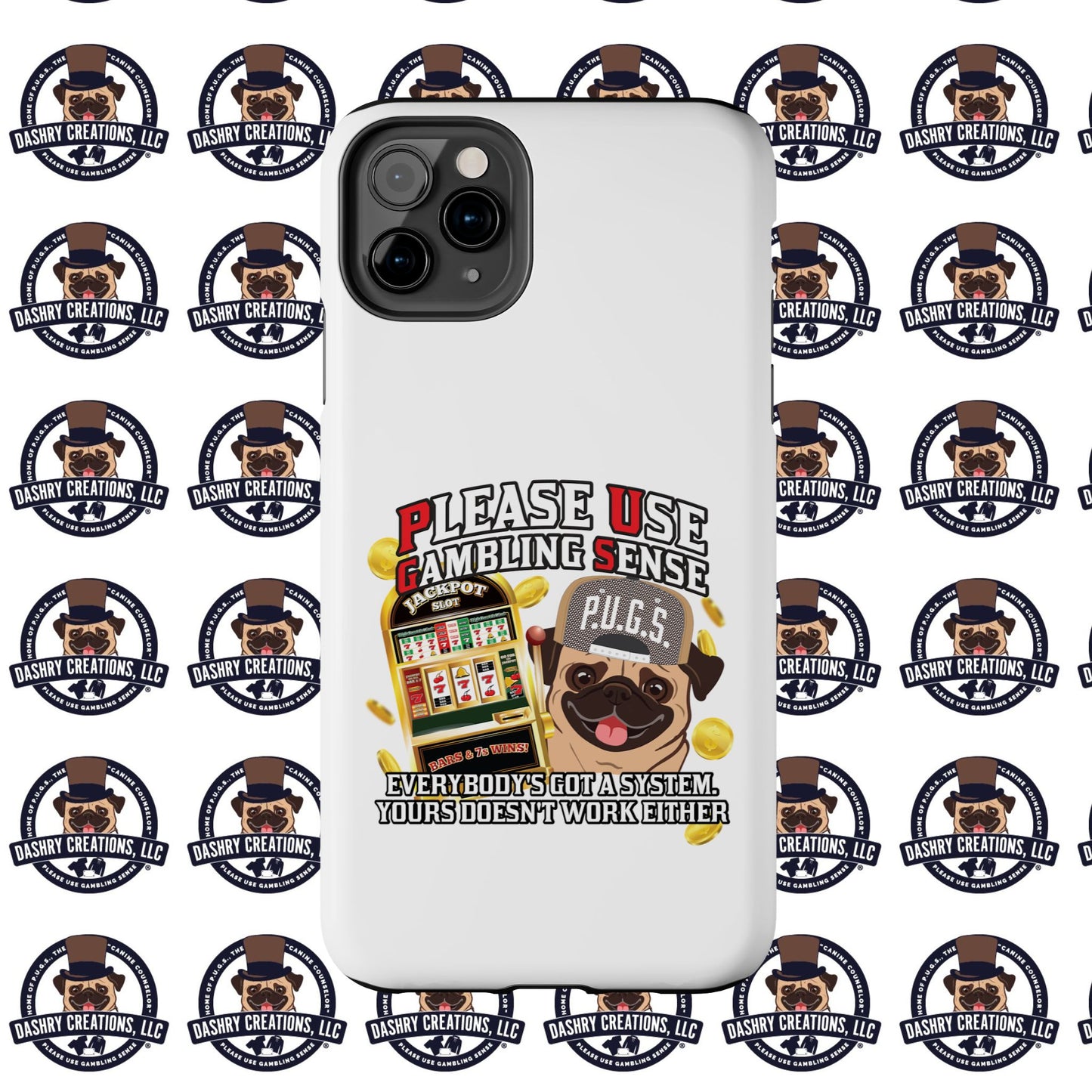 Slots “Everybody’s Got A System” Tan & White Backwards Baseball Cap Tough Phone Cases