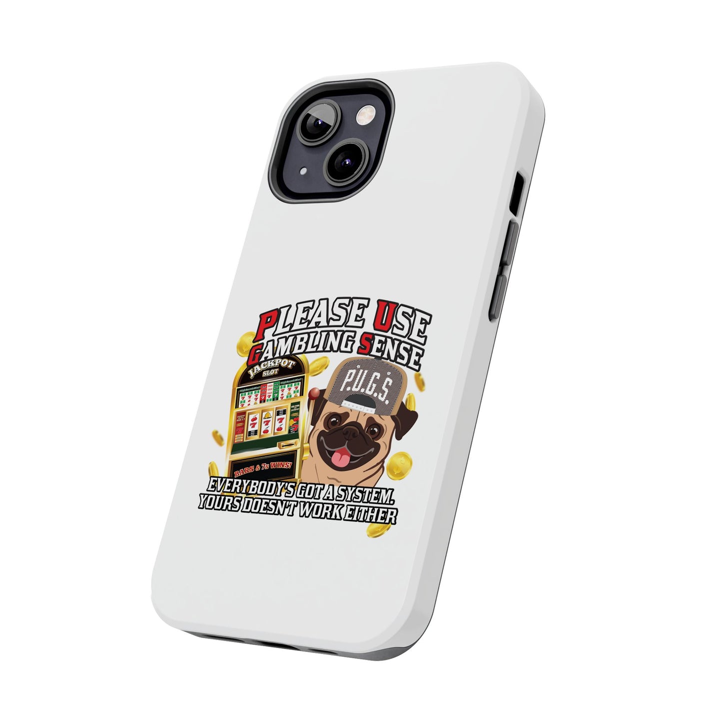 Slots “Everybody’s Got A System” Tan & White Backwards Baseball Cap Tough Phone Cases