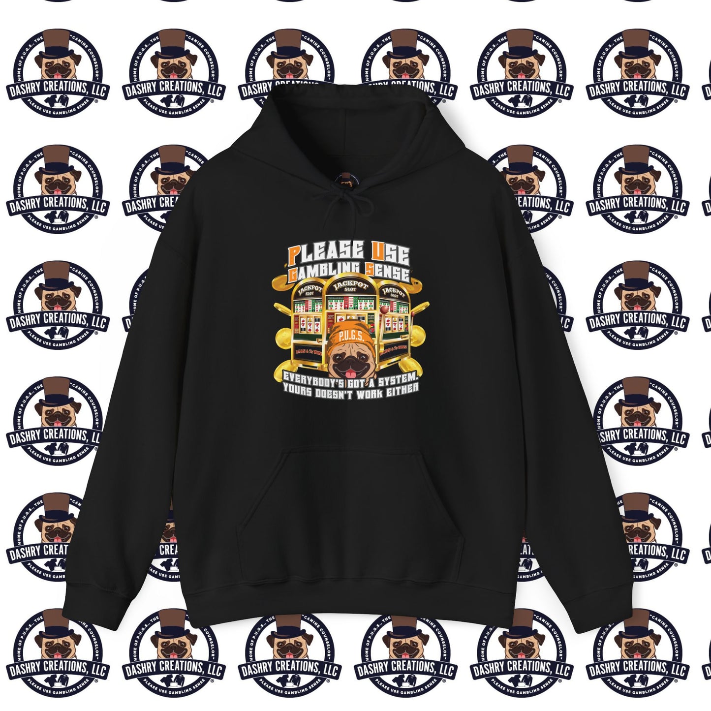 Slots “Everybody’s Got A System” Orange Wool Cap Unisex Heavy Blend™ Hooded Sweatshirt