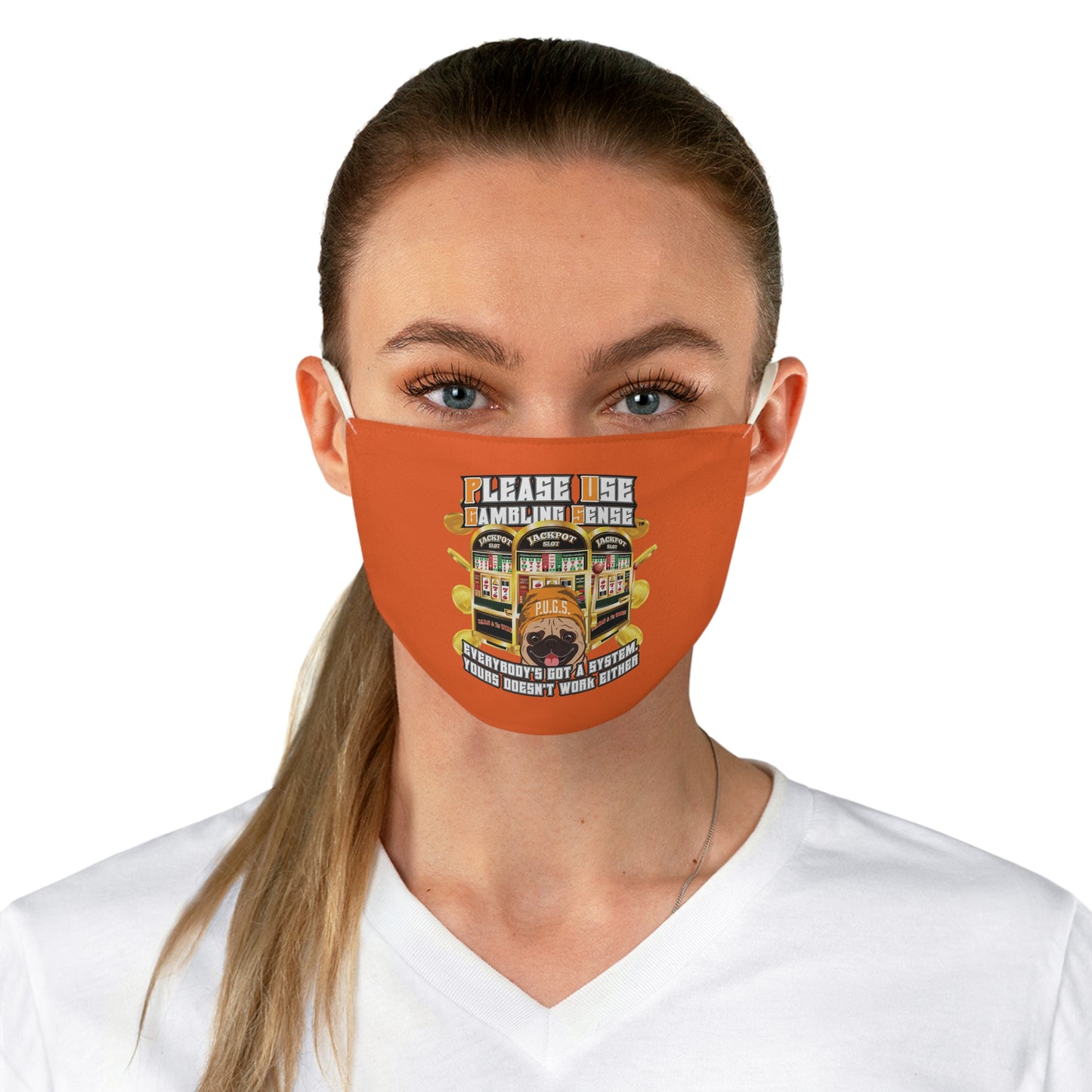 Slots “Everybody’s Got A System” Orange Wool Cap Fabric Face Mask