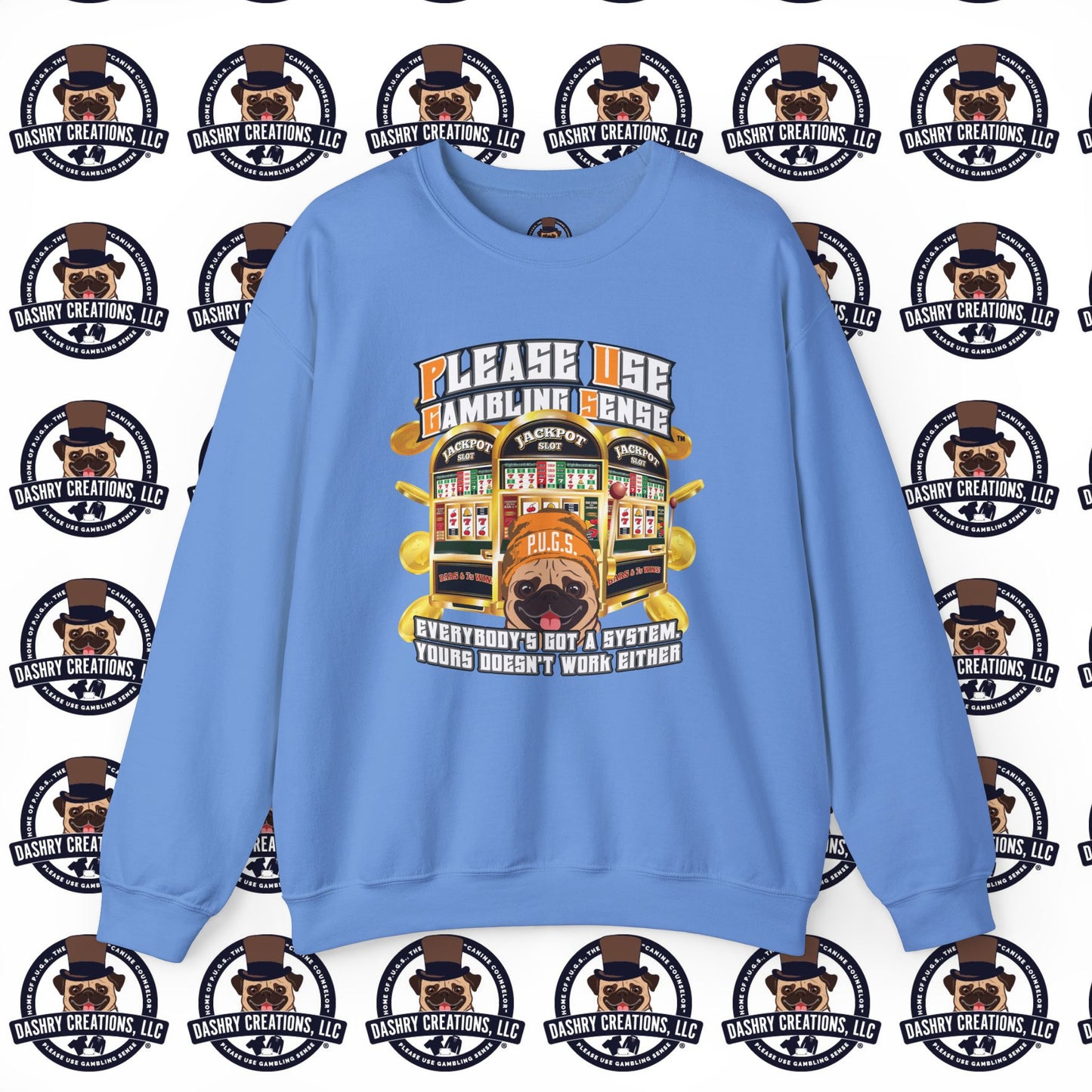 Slots “Everybody’s Got A System” Orange Wool Cap Unisex Heavy Blend™ Crewneck Sweatshirt