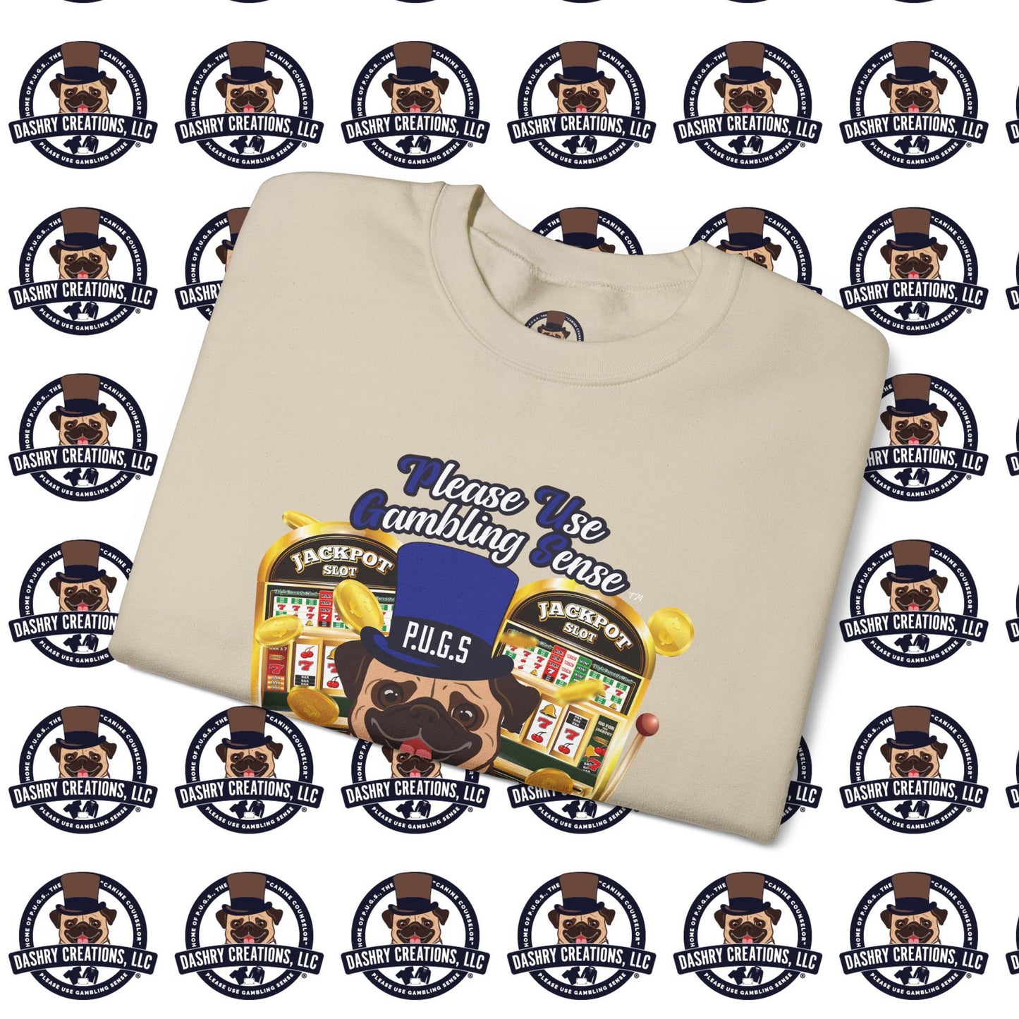 Slots “Everybody’s Got A System” Blue & Black Top Hat Unisex Heavy Blend™ Crewneck Sweatshirt