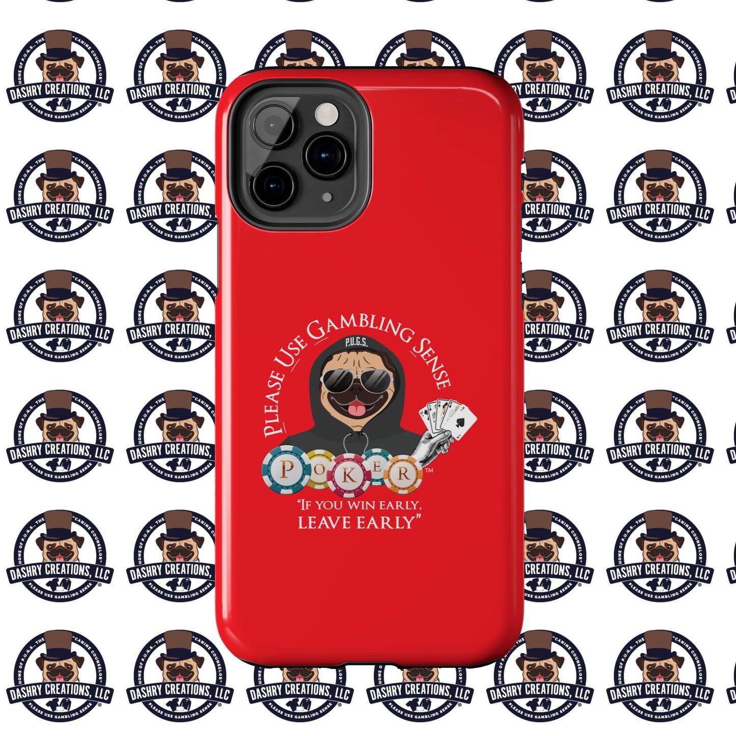 Poker “Win Early Leave” Early Black Hoodie Tough Phone Cases