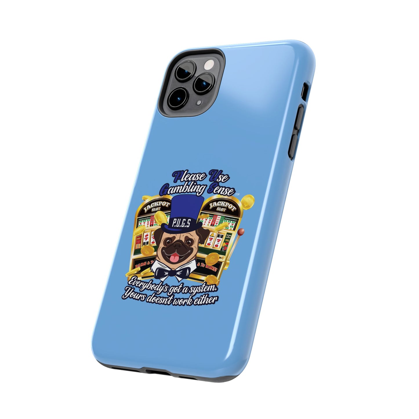 Slots “Everybody’s Got A System” Blue & Black Top Hat Tough Phone Cases