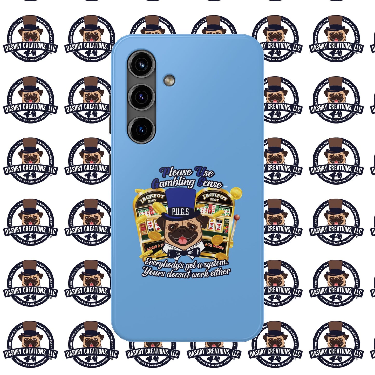 Slots “Everybody’s Got A System” Blue & Black Top Hat Tough Phone Cases