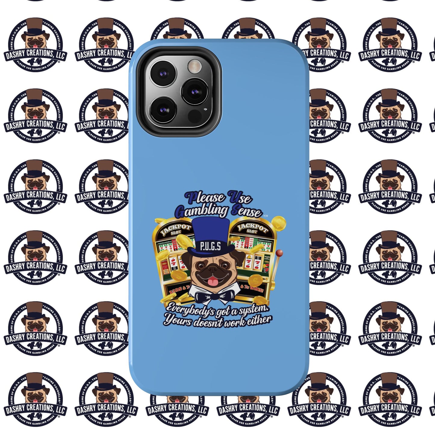 Slots “Everybody’s Got A System” Blue & Black Top Hat Tough Phone Cases