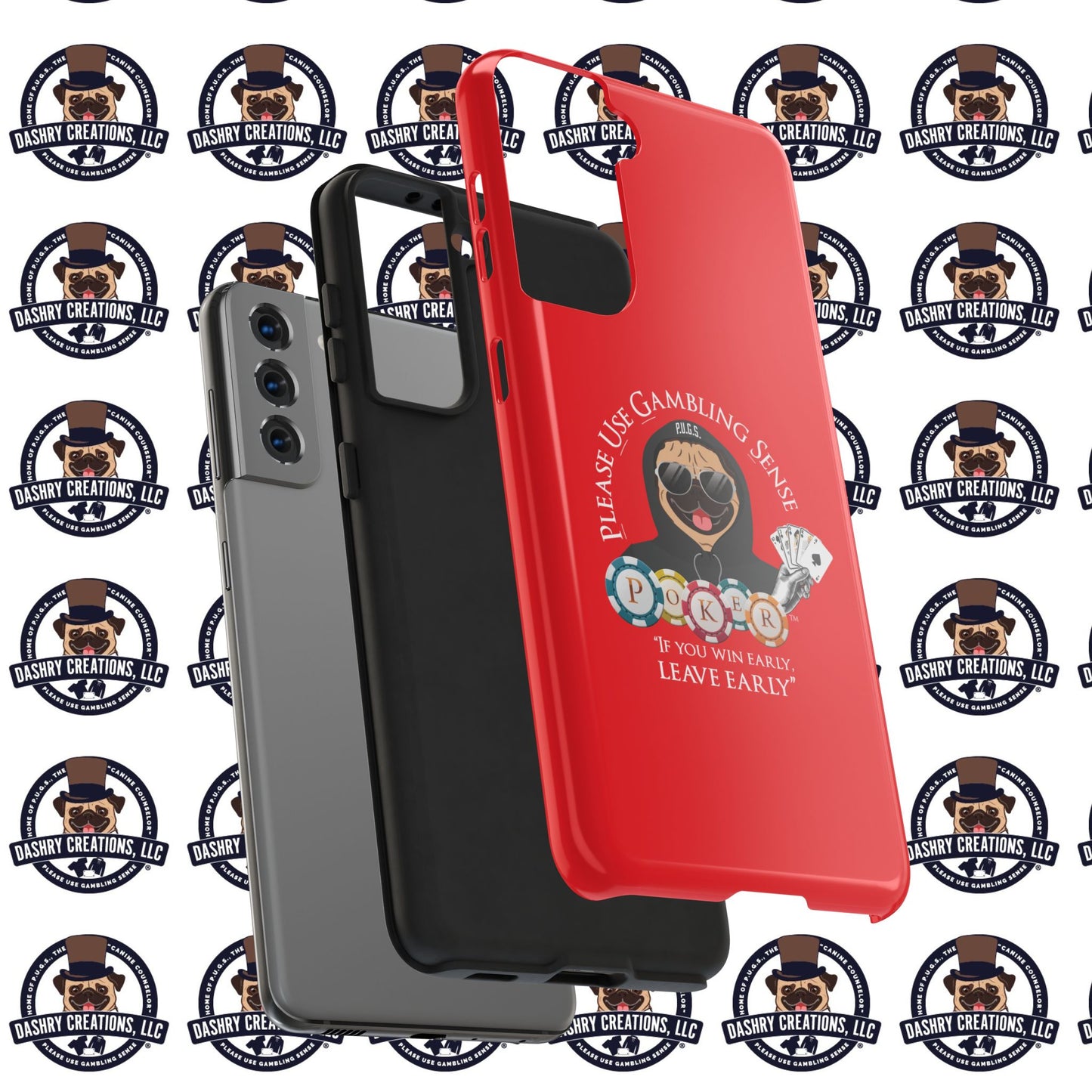 Poker “Win Early Leave” Early Black Hoodie Tough Phone Cases