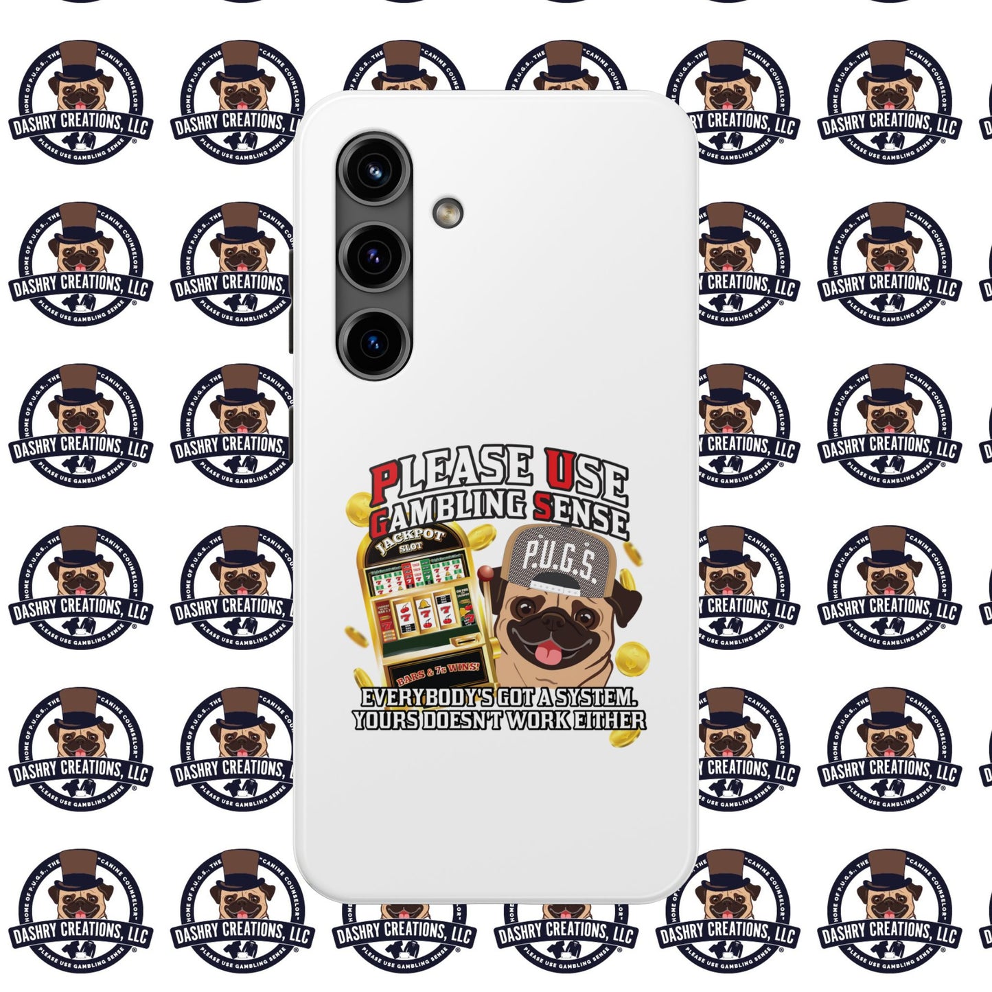 Slots “Everybody’s Got A System” Tan & White Backwards Baseball Cap Tough Phone Cases