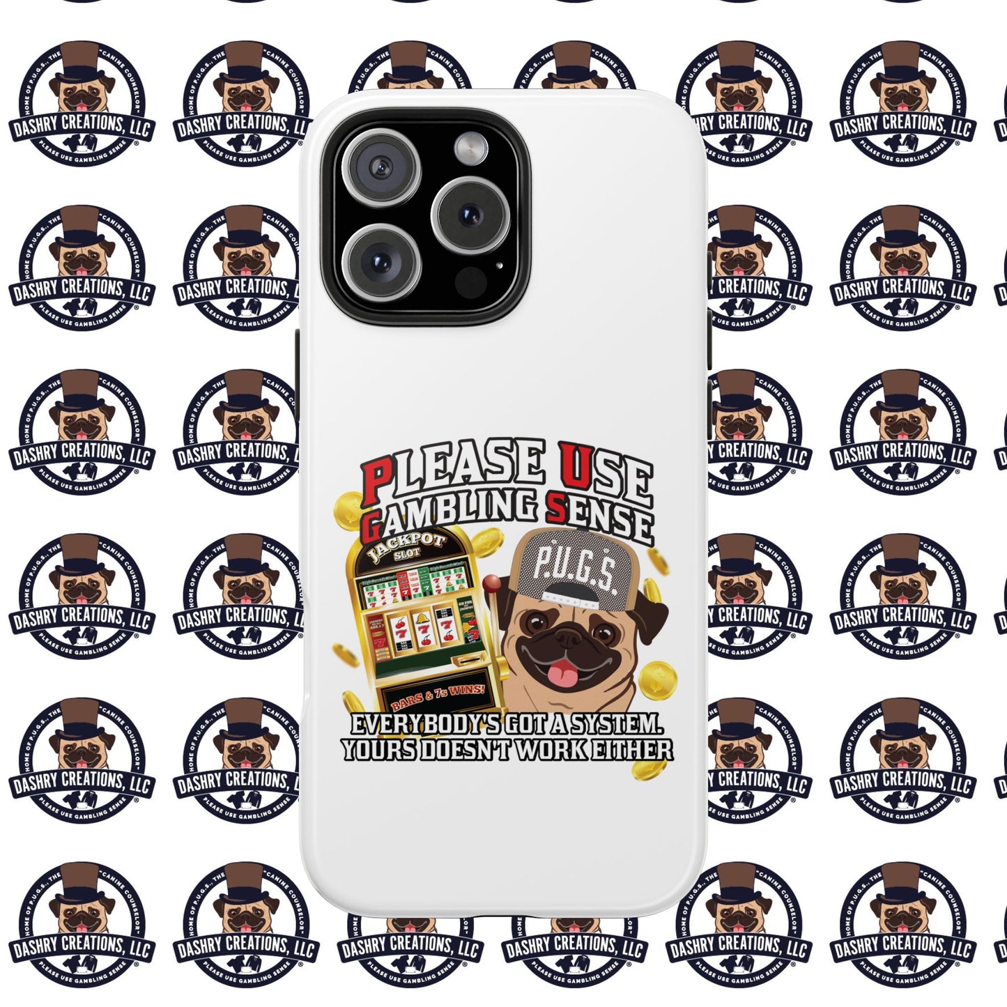 Slots “Everybody’s Got A System” Tan & White Backwards Baseball Cap Tough Phone Cases