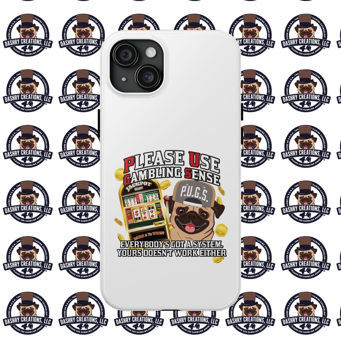 Slots “Everybody’s Got A System” Tan & White Backwards Baseball Cap Tough Phone Cases
