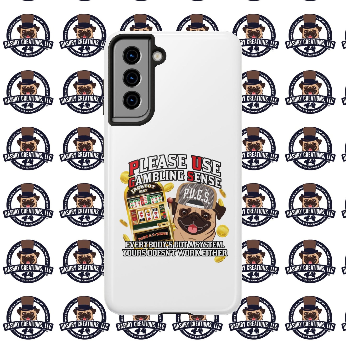 Slots “Everybody’s Got A System” Tan & White Backwards Baseball Cap Tough Phone Cases