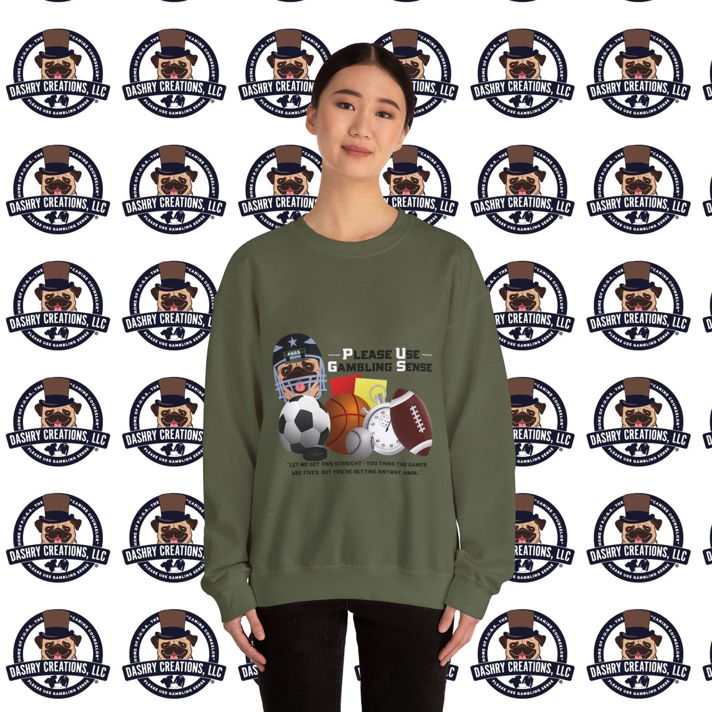 Sports Betting “Games Are Fixed” Helmet Unisex Heavy Blend™ Crewneck Sweatshirt