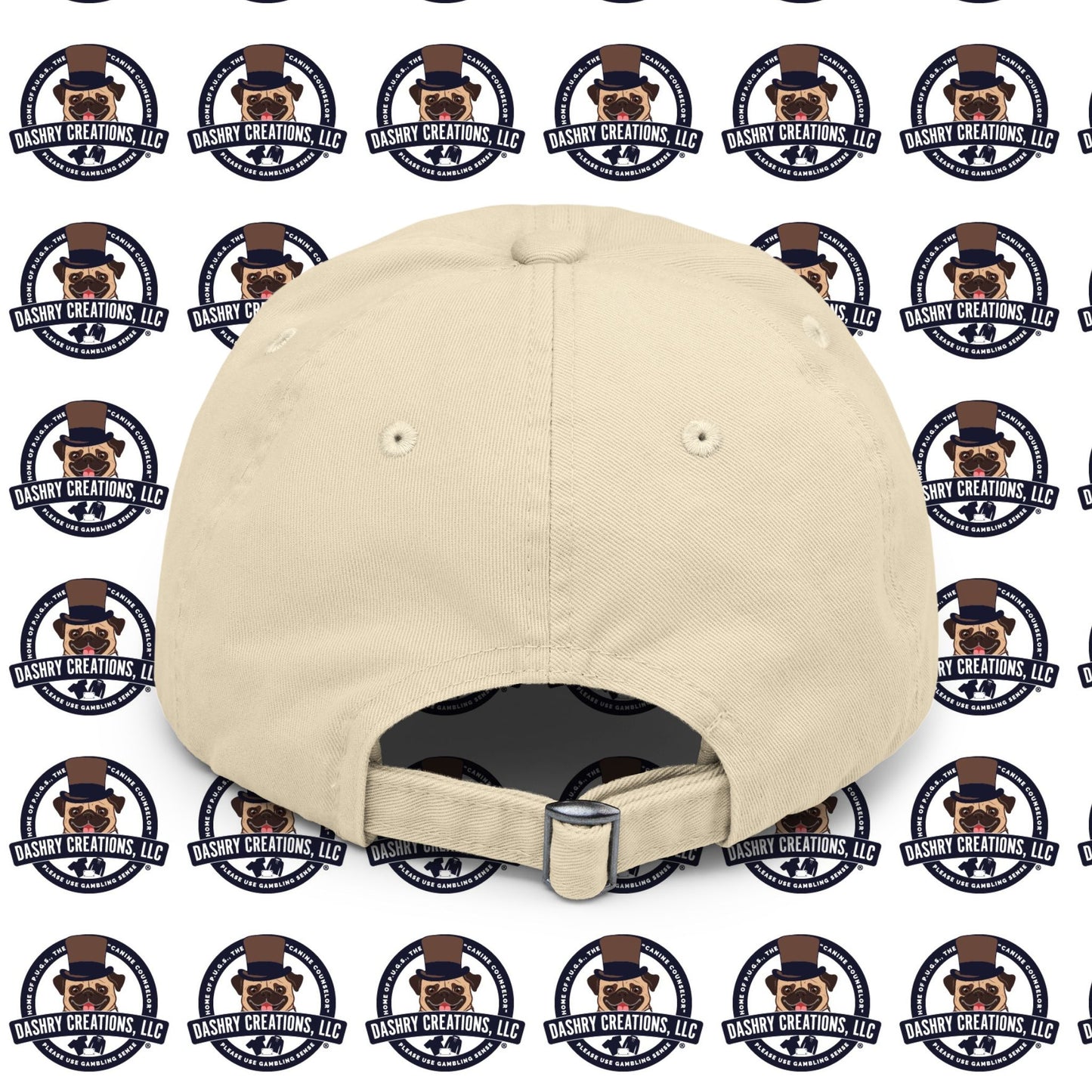 Slots “Everybody’s Got A System” Tan & White Backwards Baseball Cap Unisex Distressed Cap