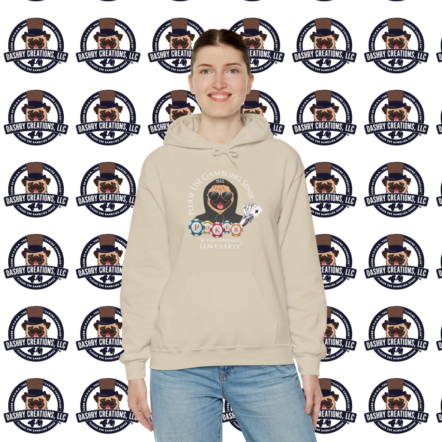 Poker “Win Early Leave” Early Black Hoodie Unisex Heavy Blend™ Hooded Sweatshirt