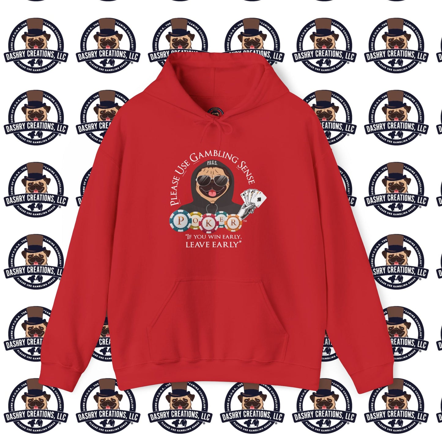 Poker “Win Early Leave” Early Black Hoodie Unisex Heavy Blend™ Hooded Sweatshirt