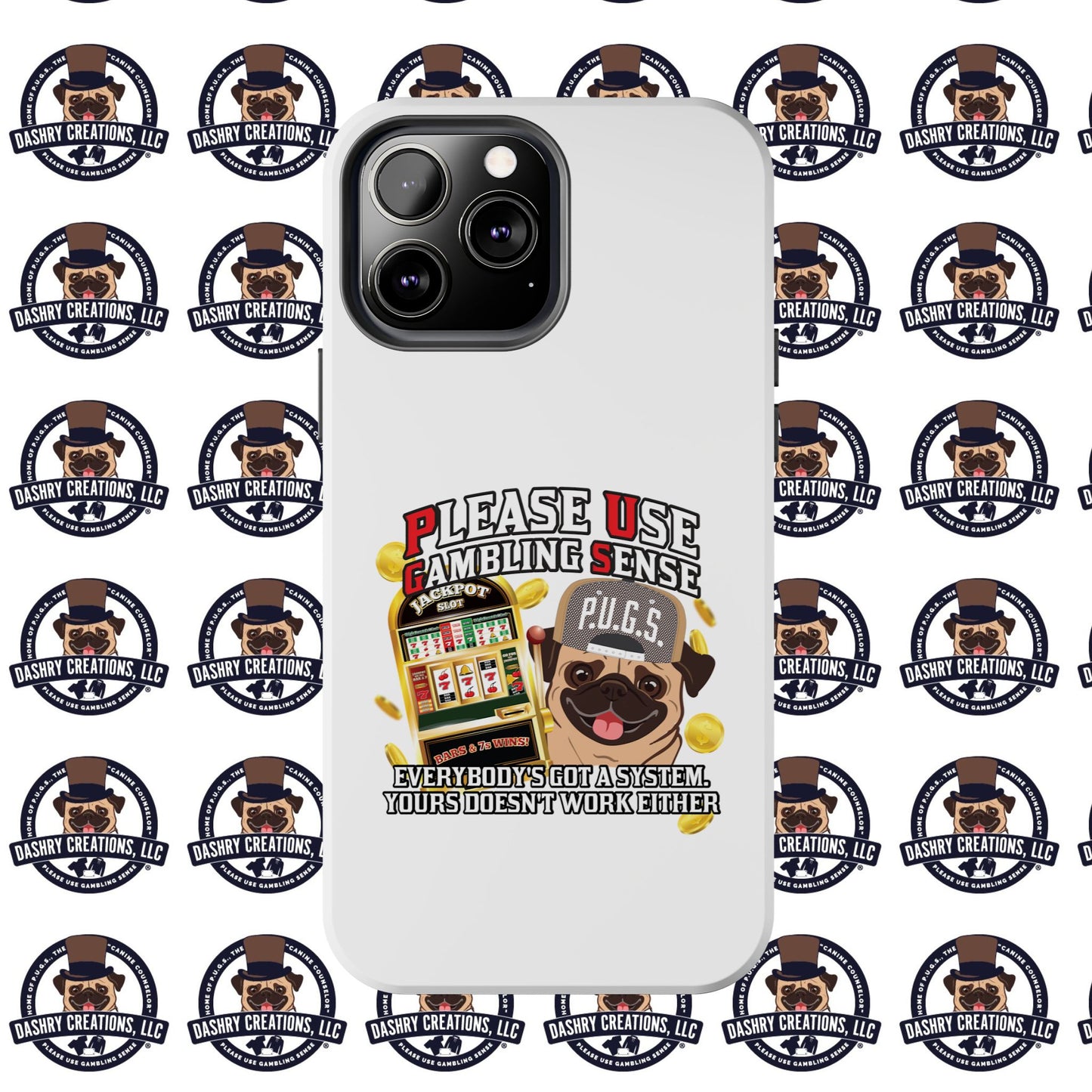 Slots “Everybody’s Got A System” Tan & White Backwards Baseball Cap Tough Phone Cases