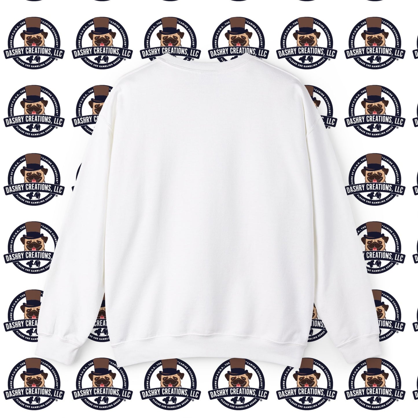 Slots “Everybody’s Got A System” Tan & White Backwards Baseball Cap Unisex Heavy Blend™ Crewneck Sweatshirt