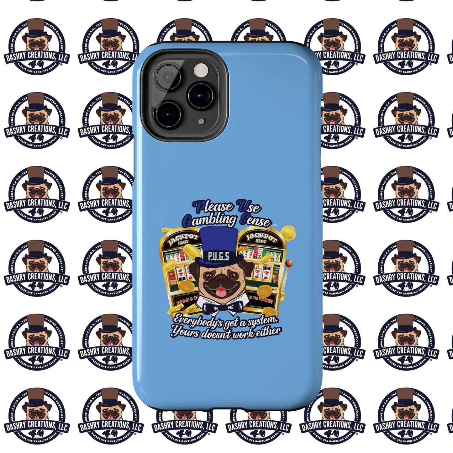 Slots “Everybody’s Got A System” Blue & Black Top Hat Tough Phone Cases