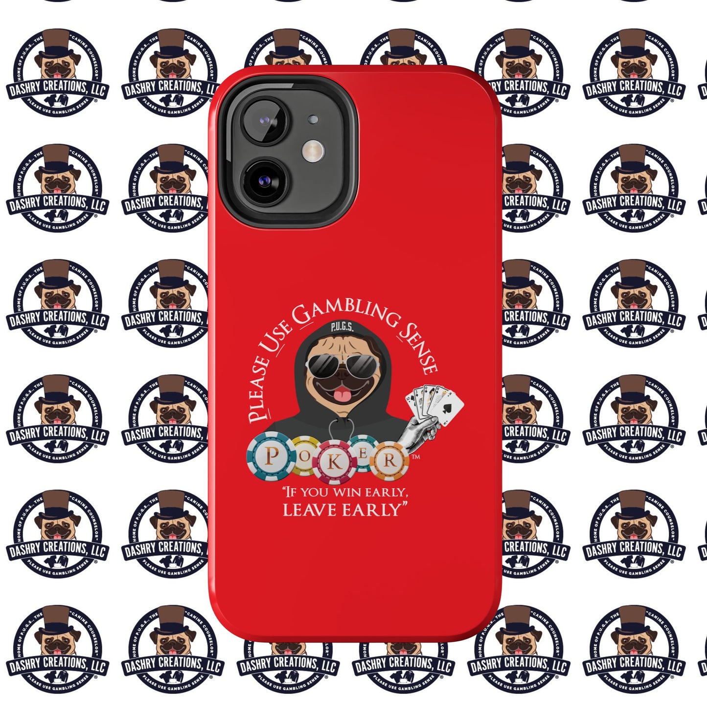 Poker “Win Early Leave” Early Black Hoodie Tough Phone Cases