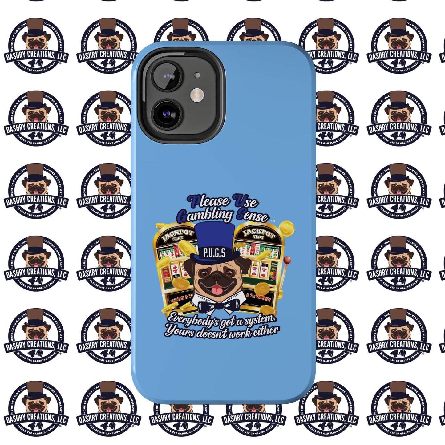 Slots “Everybody’s Got A System” Blue & Black Top Hat Tough Phone Cases