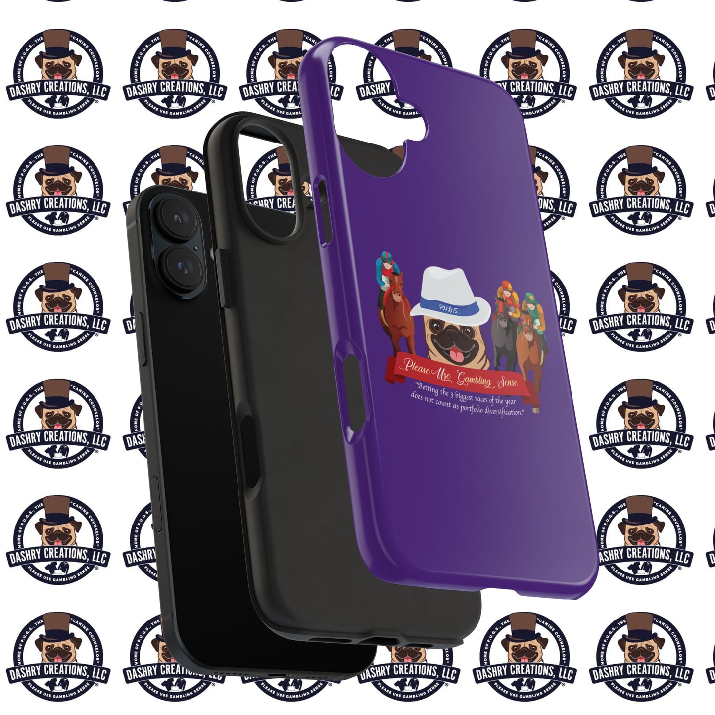 Horse Racing “Portfolio Diversification” White with Blue Band Men’s Fedora Hat Tough Phone Cases