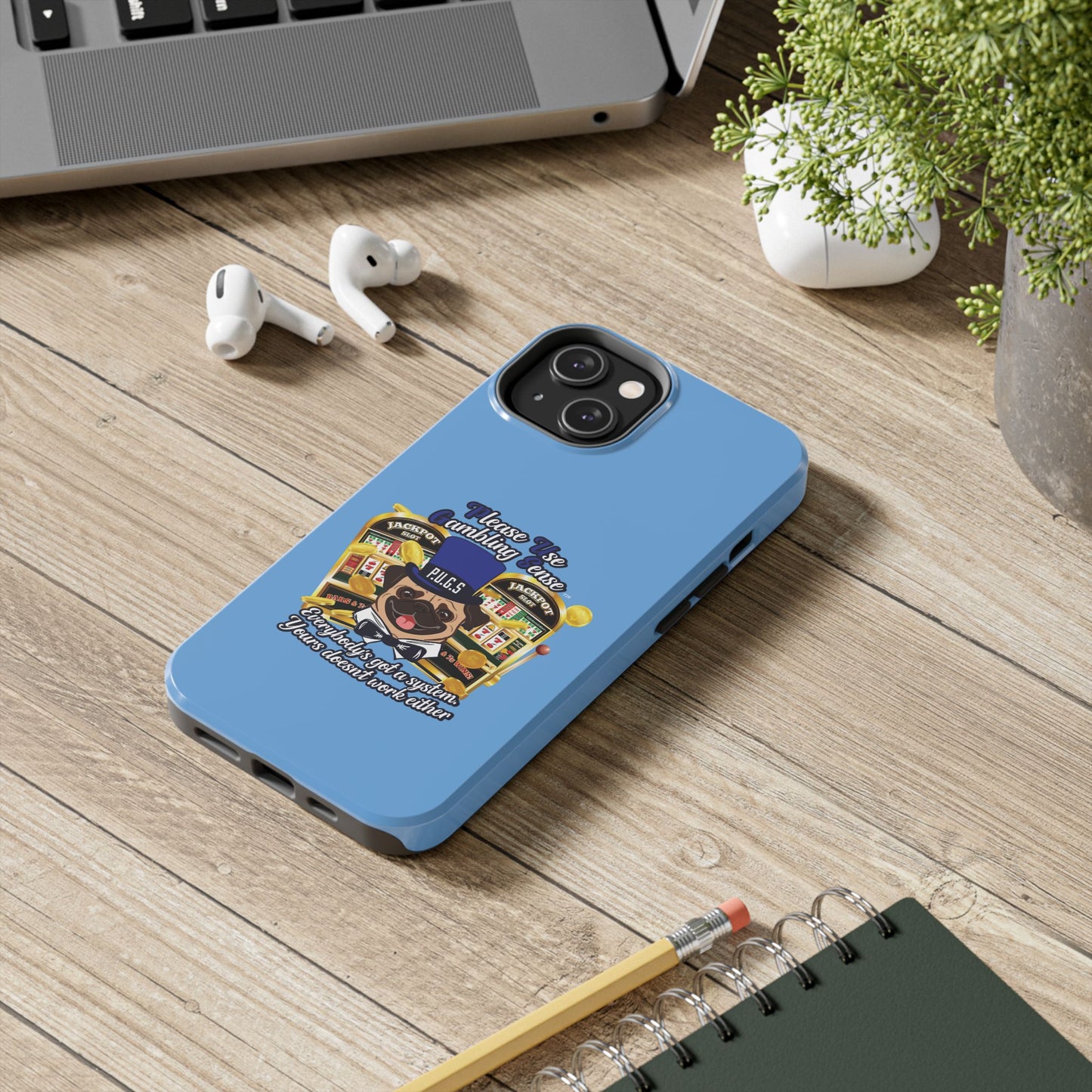 Slots “Everybody’s Got A System” Blue & Black Top Hat Tough Phone Cases