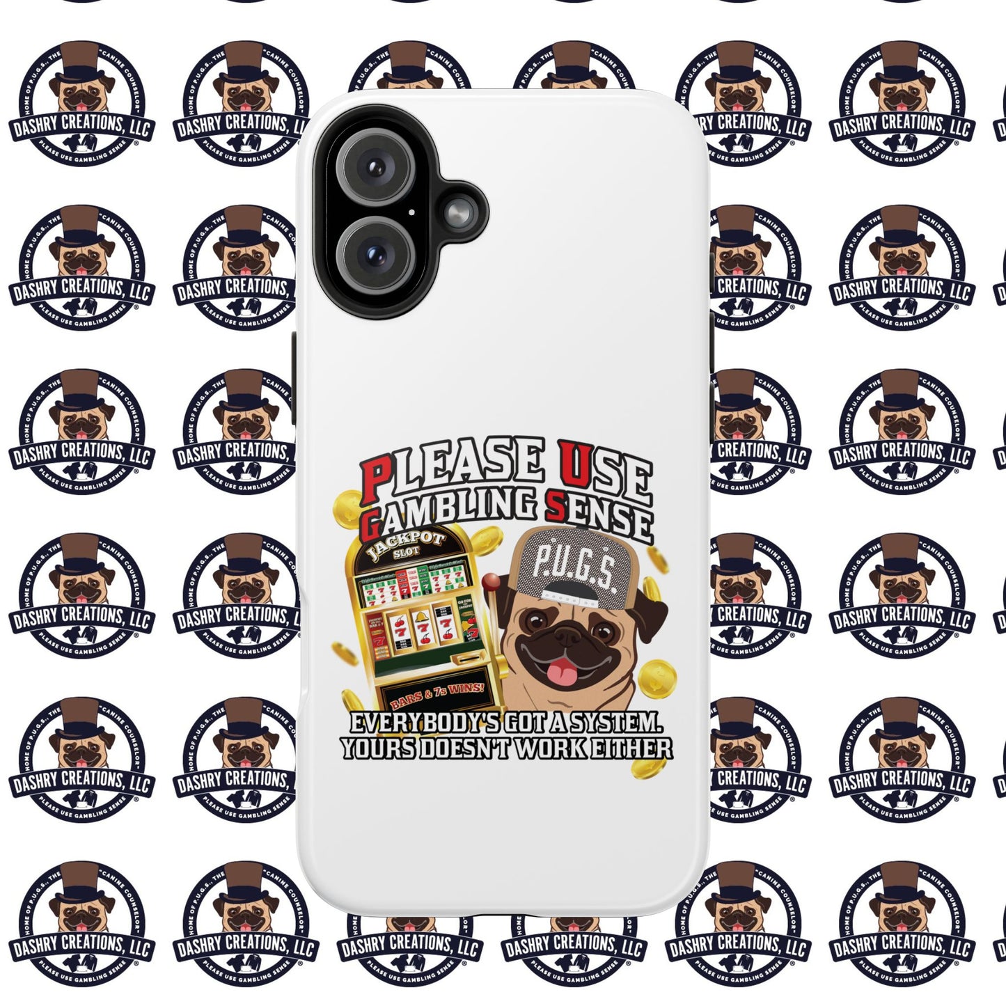 Slots “Everybody’s Got A System” Tan & White Backwards Baseball Cap Tough Phone Cases