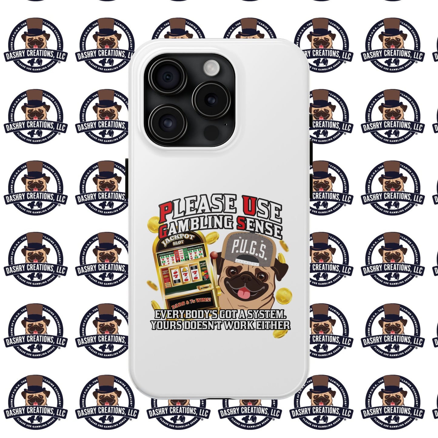 Slots “Everybody’s Got A System” Tan & White Backwards Baseball Cap Tough Phone Cases