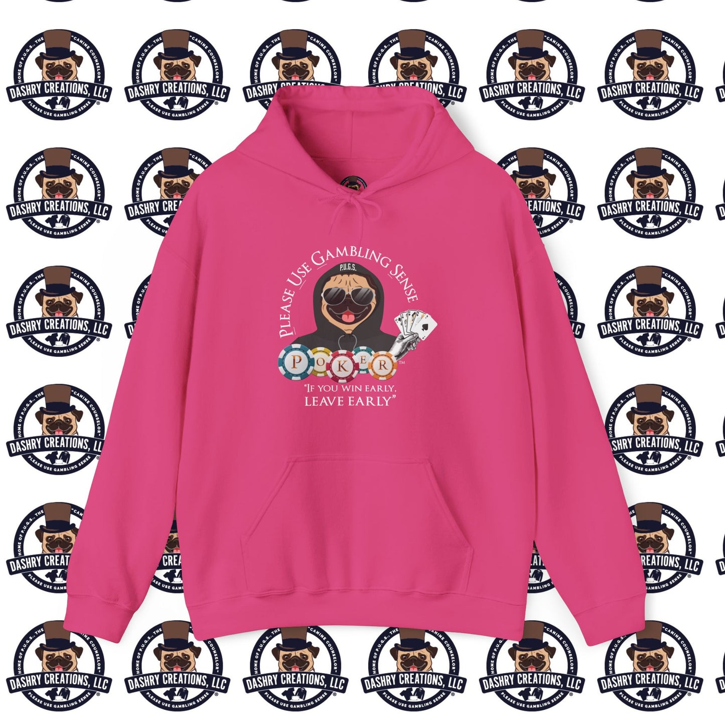 Poker “Win Early Leave” Early Black Hoodie Unisex Heavy Blend™ Hooded Sweatshirt