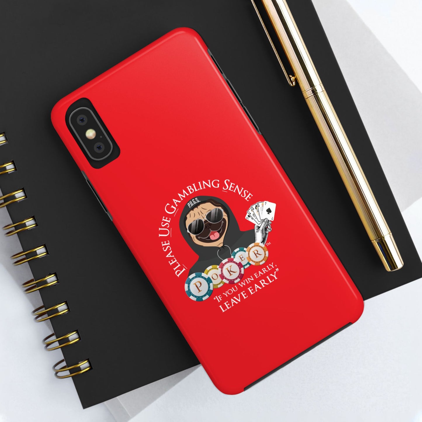 Poker “Win Early Leave” Early Black Hoodie Tough Phone Cases