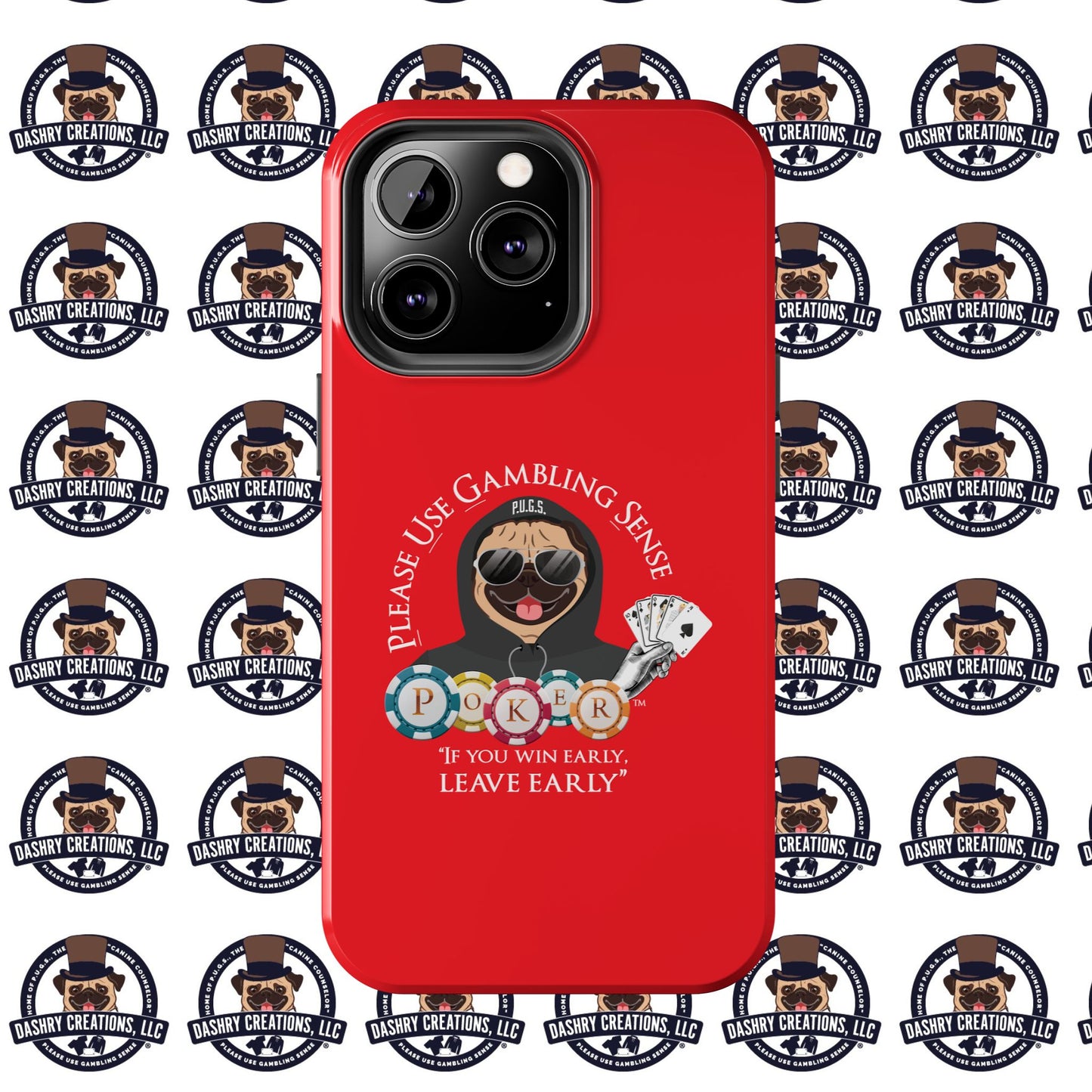 Poker “Win Early Leave” Early Black Hoodie Tough Phone Cases