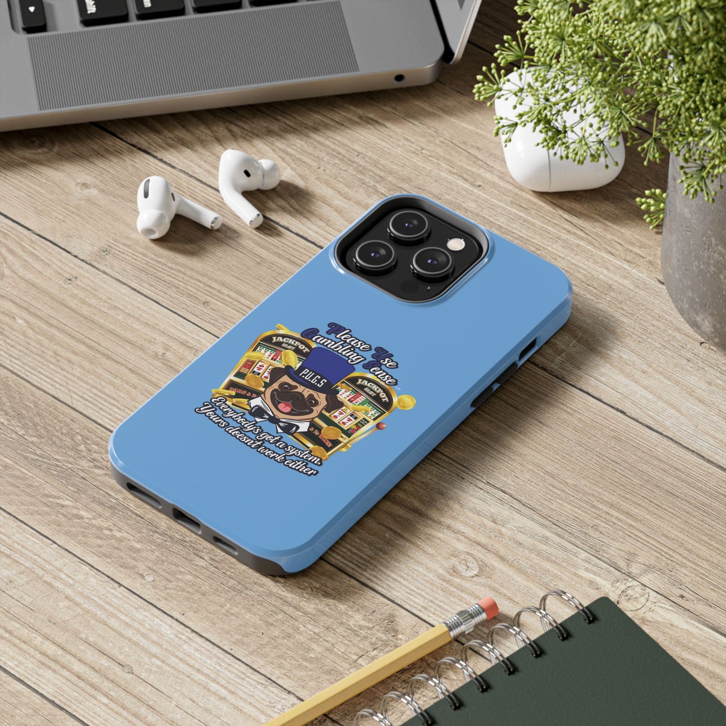 Slots “Everybody’s Got A System” Blue & Black Top Hat Tough Phone Cases