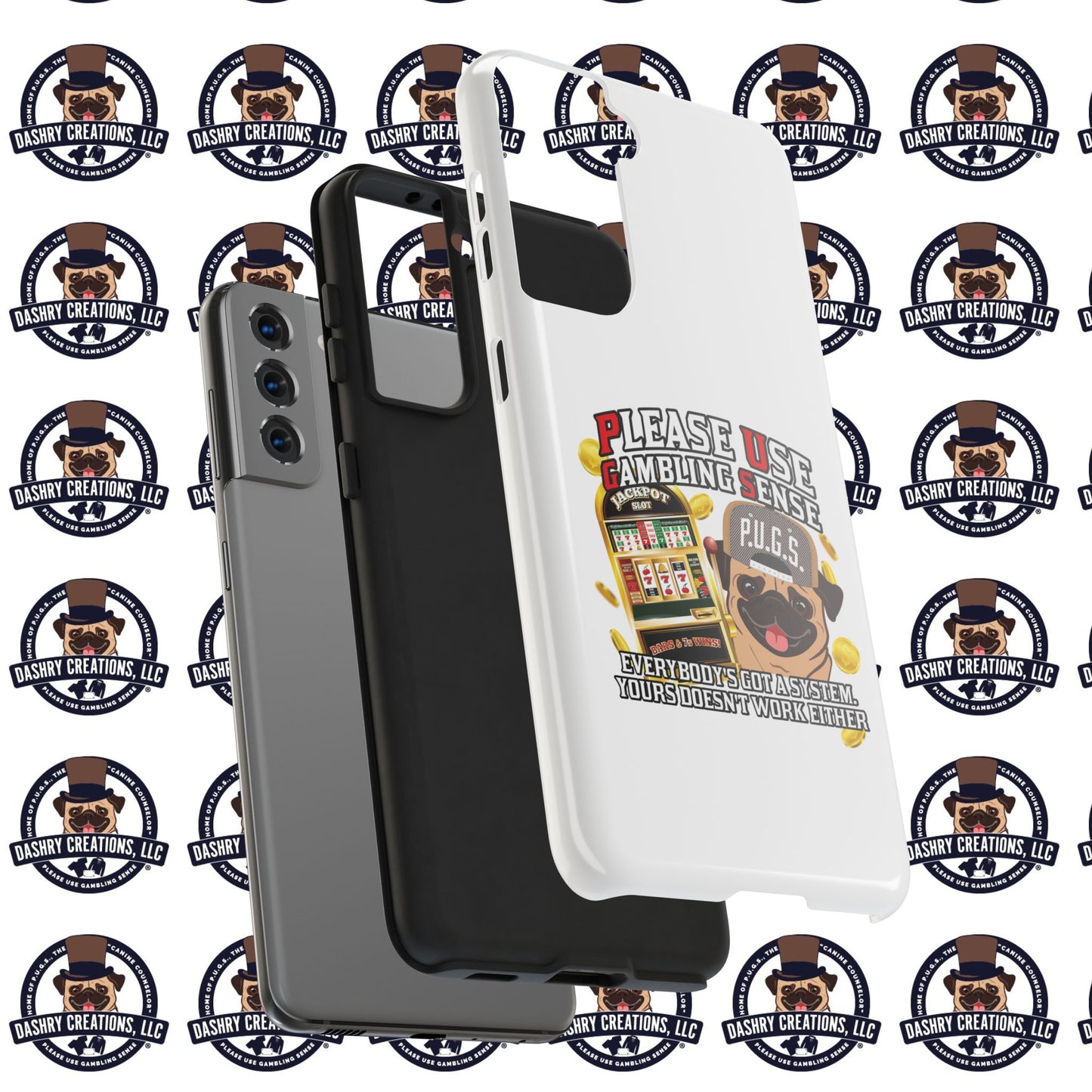 Slots “Everybody’s Got A System” Tan & White Backwards Baseball Cap Tough Phone Cases