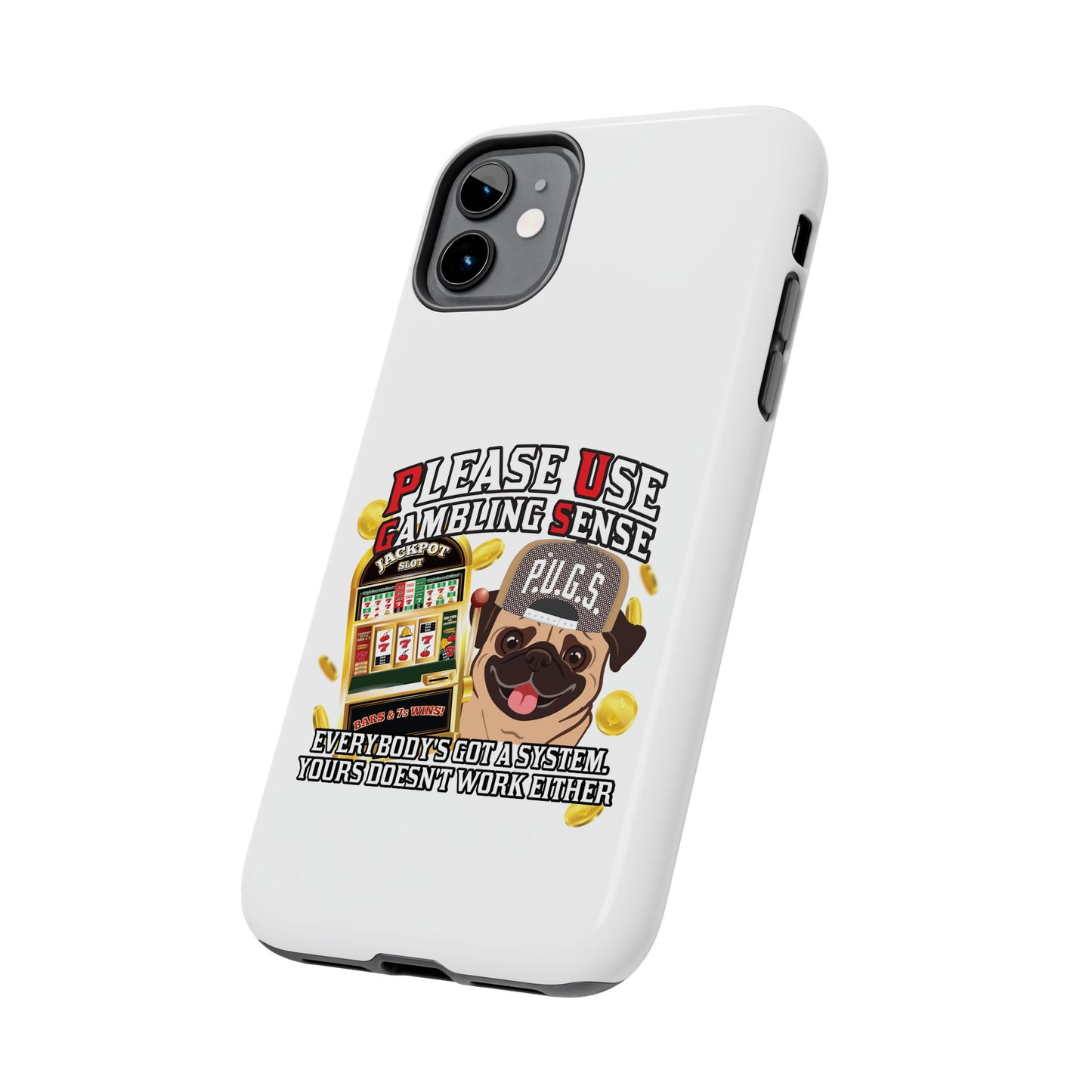 Slots “Everybody’s Got A System” Tan & White Backwards Baseball Cap Tough Phone Cases