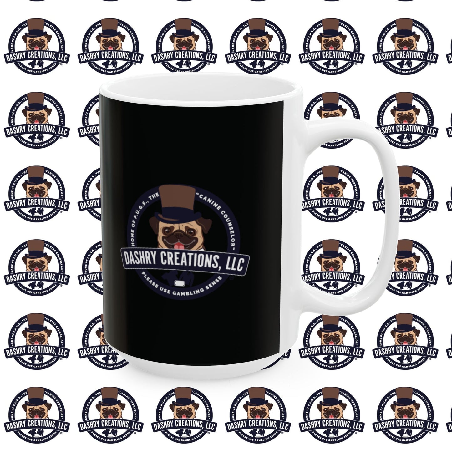 Slots “Everybody’s Got A System” Tan & White Backwards Baseball Cap Ceramic Mug, (11oz, 15oz)