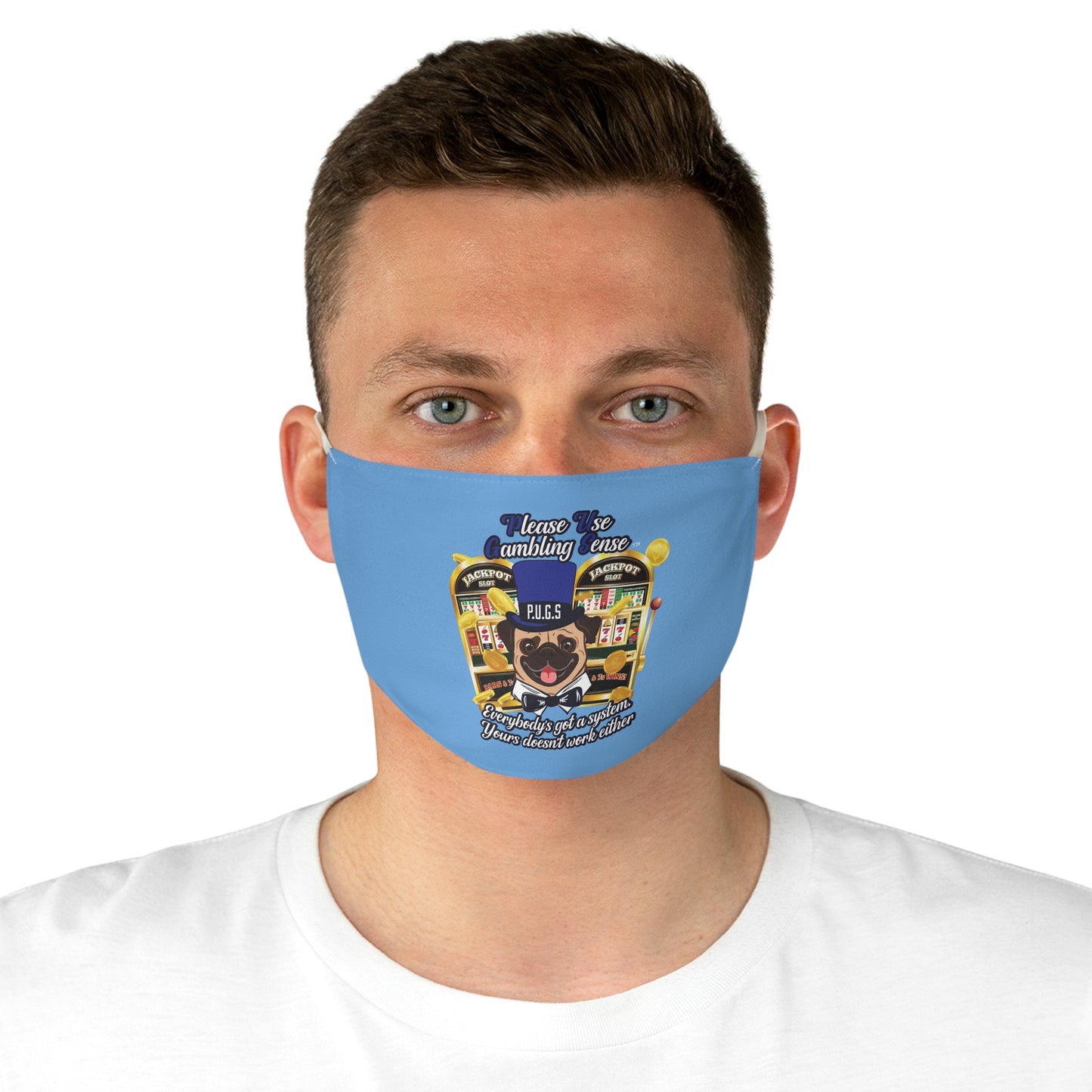 Slots “Everybody’s Got A System” Blue & Black Top Hat Fabric Face Mask