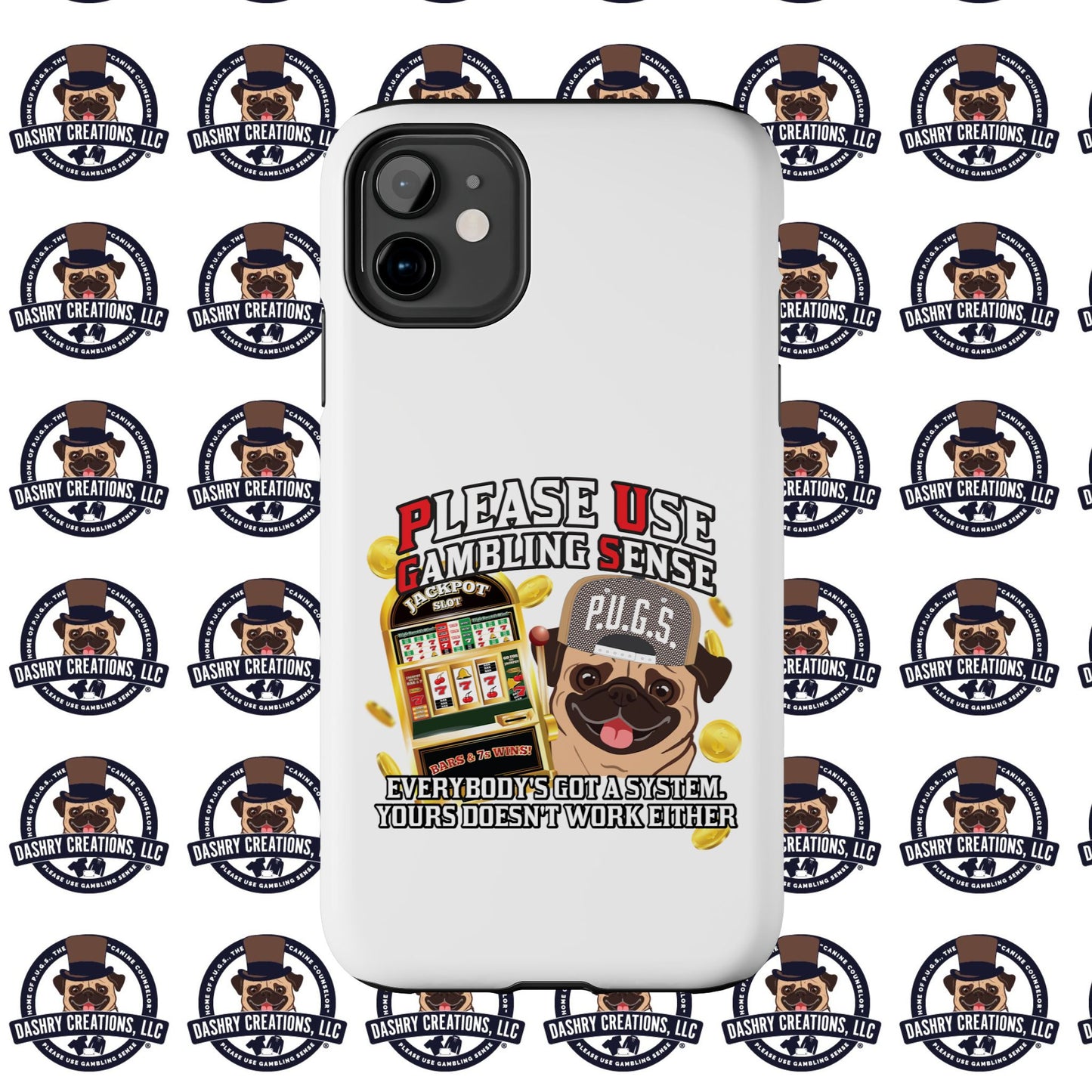 Slots “Everybody’s Got A System” Tan & White Backwards Baseball Cap Tough Phone Cases
