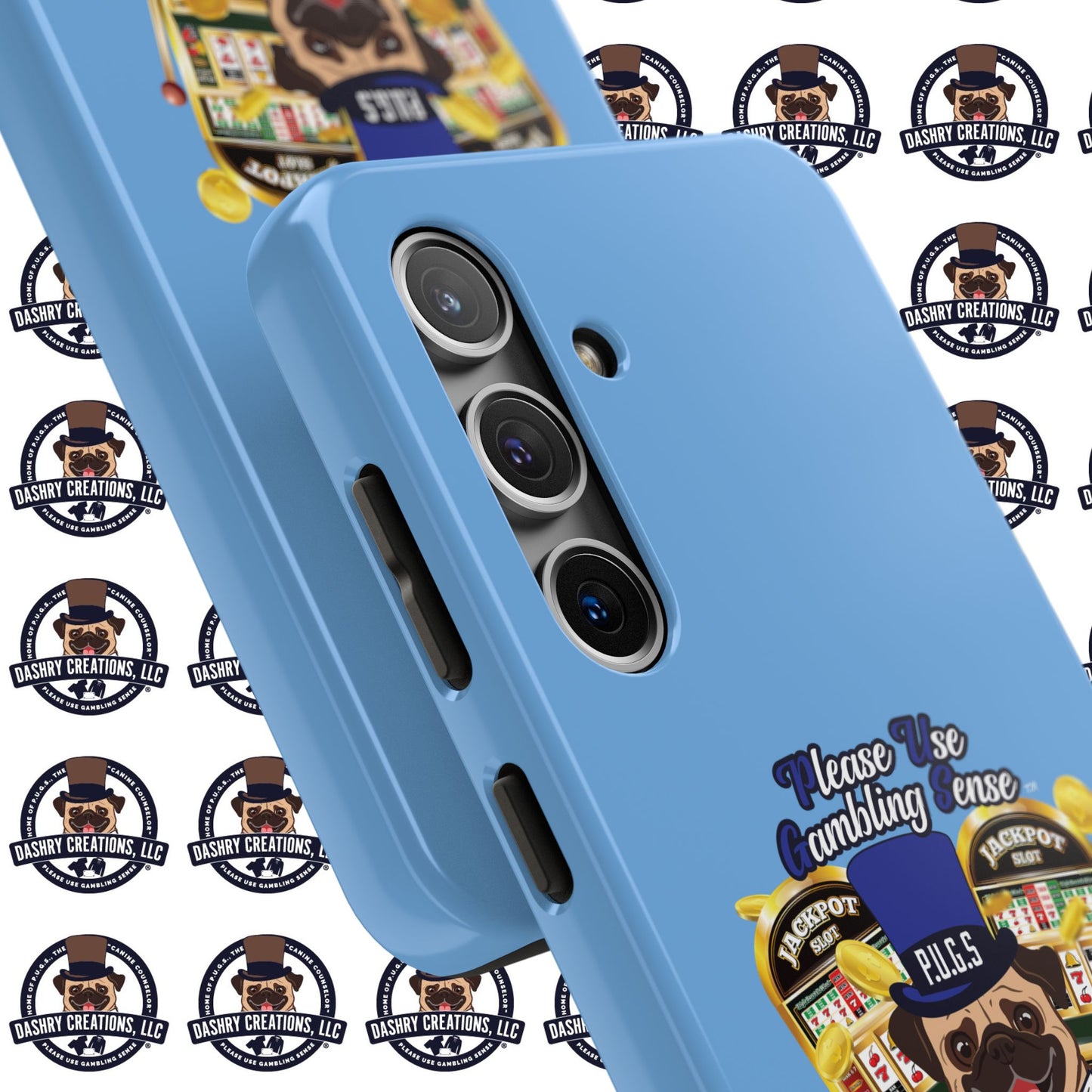 Slots “Everybody’s Got A System” Blue & Black Top Hat Tough Phone Cases