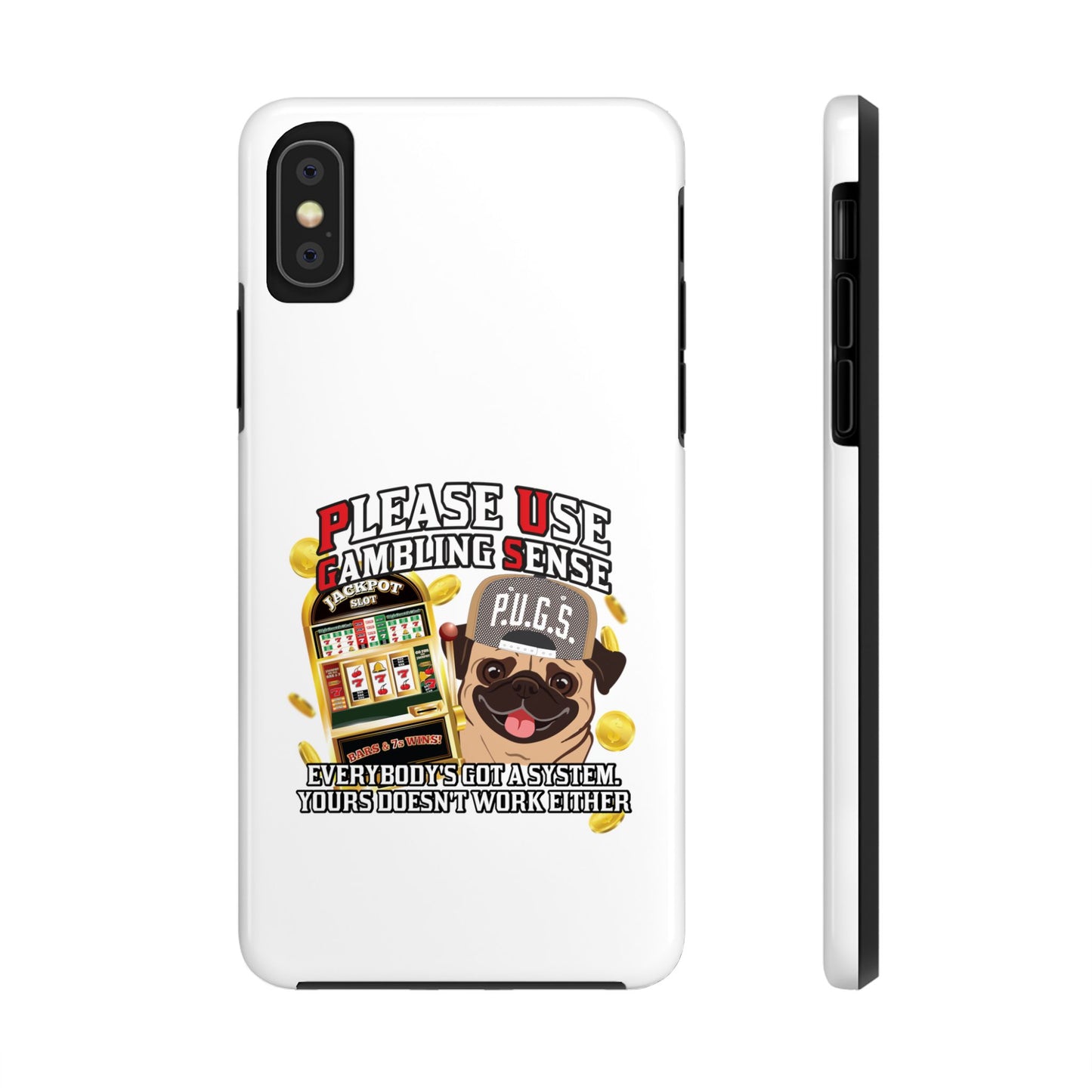 Slots “Everybody’s Got A System” Tan & White Backwards Baseball Cap Tough Phone Cases